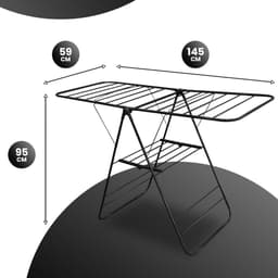 DailySupplies® Droogmolen met Voet voor Camping & Thuis - Wasrek Staand - Droogrek Inklapbaar - Zwart — thumbnail 2