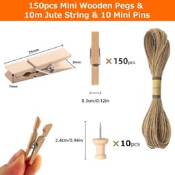 Mini houten klemmen - kleine knijpers - 150 stuks - decoratief — thumbnail 5