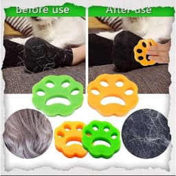 TOVBMUP 6 Wasballen - Wasmachinereinigingsballen voor dierenharen - Haarverzamelaar - Pluizenverwijderaar - Herbruikbaar - Geschikt voor dierenhaar, dons, pluisjes — thumbnail 2