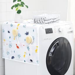 4 stuks wasmachine stofhoes - koelkast stofhoes - koelkast stofhoes opberghoes met opbergtas - Multifunctionele koelkast beschermhoes - Geschikt voor wasmachine, koelkast, droger, magnetron en oven - 130*54cm, wit — thumbnail 4