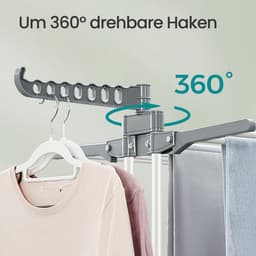 Kleding droogrek - opvouwbaar wasrek - roestvrijstalen standaard - spatiebesparing - 63,5 cm x 128,02 cm x 172,97 cm — thumbnail 5