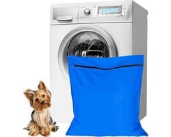 Waszakken voor huisdieren - Waszakken van twill polyester - Grote waszakken met rits - Voorkomt dat waszakken verstopt raken door dierenhaar - wasmachine, 70 x 80 cm，waszak voor huisdieren voor honden, katten en konijnen (blauw)- L — afbeelding 1