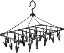 5five Droogcarrousel - zwart - kunststof - 32 knijpers - 52 x 39 cm - van kunststof - Droogrekje - Droogmolen — thumbnail 1