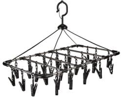 5five Droogcarrousel - zwart - kunststof - 32 knijpers - 52 x 39 cm - van kunststof - Droogrekje - Droogmolen