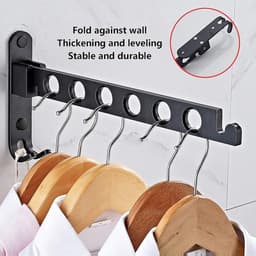 Opknoping Drogen Rekken - Aluminiumlegering Wandmontage Roterende Folding Kleding Droogrek - Balkon Kleding Hanger - Kast Organizer voor Badkamers en Wasruimtes — thumbnail 3