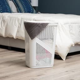 Mind Reader 60 Liter/16 Gallon Lichtgewicht Wasmand - Hamper Wit met Deksel — thumbnail 2