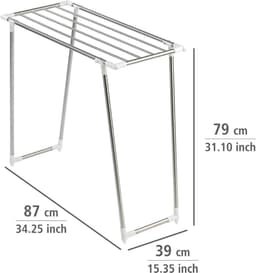 Wasdroger Profi Single wasrek extra smal voor balkon en bad - 55 m drooglengte - roestvrij staal - 87 x 79 x 39 cm - mat - droogrek - compact — thumbnail 5