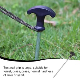 14 tiende haringen - 20 cm - ijzer - schroefharingen - grondnagels - camping - tentbevestiging - bos - weide - gras - zandbodem — thumbnail 4