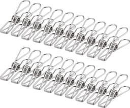 Wasknijpers Chip Clips Verpakking van 100, Duurzame Sterke Grip Metalen Wasknijpers Clips voor Waslijn, Snackzakken, Washandjes, Foto's, Papier in Huis, Keuken, Kantoor (100 Stuks) — thumbnail 1