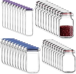 Mason Jar Zip Zakken - Kunststof - Herbruikbaar en Luchtdicht - Staande Bodem - Voor Voedselopslag — thumbnail 1