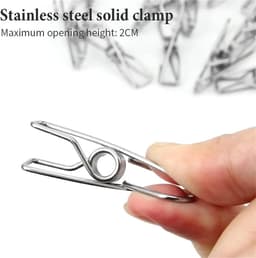 Wasknijpers - Kledingclips - Was Organiseren - Roestvrij Staal - 5 cm - Zilverkleurig — thumbnail 3