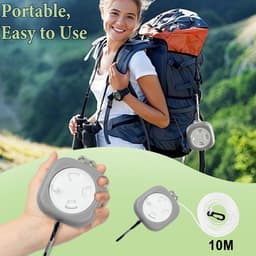 Uittrekbare Campingwaslijn - 10 Meter - Compact en Lichtgewicht - Windbestendig - Voor Outdoor en Reizen — thumbnail 1