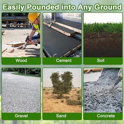 Set van 10 Gegalvaniseerde Stalen Tentpinnen van 30 cm - Grondankers voor Tent, Camping, Trampoline en Luifels met Hamer - Duurzame en Betrouwbare Grondankers met 5 mm Diameter — thumbnail 5