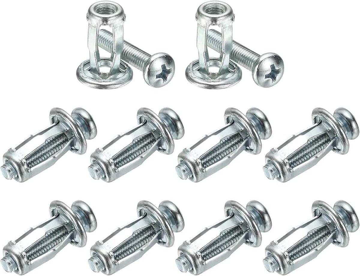 10-pack M5 x 18 holle deurankerset, bloemblaadjesmoeren uitbreidingsschroef krikmoer voor holle wand/aluminium bekleding/stalen buizen/ijzeren platen/kunststof panelen [zilverkleurig] — afbeelding 1