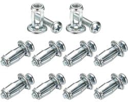10-pack M5 x 18 holle deurankerset, bloemblaadjesmoeren uitbreidingsschroef krikmoer voor holle wand/aluminium bekleding/stalen buizen/ijzeren platen/kunststof panelen [zilverkleurig]