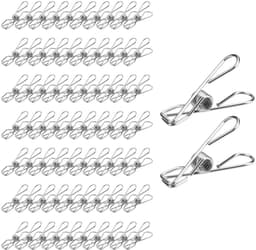 Wasknijpers, roestvrij staal, metalen klemmen, mini-wasknijpers, handdoekklemmen, camping, wasknijpers, klein, robuuste wasknijpers voor huishouden en outdoor — thumbnail 1