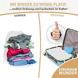 VIDA® - XXL Waszak Wit 70x90cm 100% katoen - Extra grote Heavy Duty waszak XL - duurzaam, met trekkoord, reis wasverzamelaar, wasbox, kledingzak, opslag — thumbnail 3