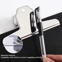 Grote Bulldog Clips - Metalen Klemmen - Documenten Organiseren - Roestvrij Staal - 10 cm - Zilver — thumbnail 2