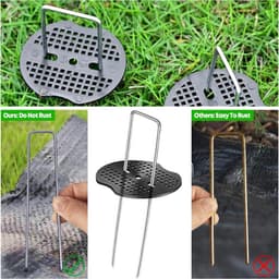 Grondankers Set - Haringen Tuin - Buiten Bevestigen - Roestvrij Staal - 100 Stuks - Zilver — thumbnail 3
