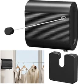 Uittrekbare Waslijn - Wandwaslijn Intrekbaar - Kleding Drogen - Anti-doorhang Design - 42 m - Zilver — thumbnail 1