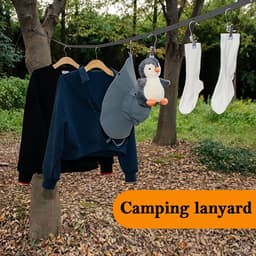 Reiswaslijn - Draagbare waslijn - Kleding drogen - Met 34 ophang gaten - 3.7 meter - Zwart — thumbnail 3