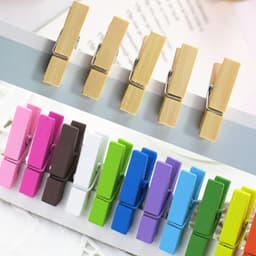 Houten wasknijpers - Mini klemmen - Decoratief ophangen - Lichtgewicht ontwerp - 50 stuks - Paars — thumbnail 2