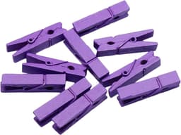 Houten wasknijpers - Mini klemmen - Decoratief ophangen - Lichtgewicht ontwerp - 50 stuks - Paars — thumbnail 1