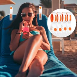 8 stuks grote handdoekklemmen voor strandstoelen, winddichte wasknijpers, strandhanddoekklemmen, stabiele handdoekclips voor ligstoelen, zwembad, stoel, ligbed, beddengoed, kleding (wit) — thumbnail 5