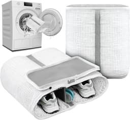 Thijox - Schoenwaszak XL 2-in-1 Waszak voor Sneakers en Schoenen met Reiningsvak voor Zolen, Wit, Versterkte Ritssluiting, Geschikt voor Wasmachine — thumbnail 1