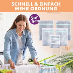 SnelShoppen - Mesh Waszakken voor Wasmachine - Set van 5 - Beschermt Kleding, Sokken, Lingerie, BH's, Schoenen - Hoogwaardige Wasnet met Rits - Waszak — thumbnail 5