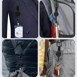 SnelShoppen - Uittrekbare Telefoonbescherming met Carabiner, Diefstalbeveiliging met Stalen Kabel voor Buitenactiviteiten, Winkelen, Fotografie en Dag — thumbnail 4