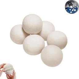 6 stuks - wollen droogballen - Herbruikbare droogballen - Anti-klit wollen ballen - Droogballen van 6 cm - Sneldrogende droogballen - Alternatief voor droogpapier - Te gebruiken om kleding te drogen, droogtijd te besparen en kreukels te verminderen — thumbnail 1