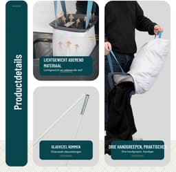 Zavio® Wasmand 3 Vakken - Wassorteerder - Wasmand - Antraciet — thumbnail 2