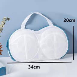 3-delige set waszakken voor bh's - Blauw/Wit - Waszak voor ondergoed - 20*34 cm - Geschikt voor het wassen van ondergoed in de wasmachine - Met ritssluiting - Dames - Anti-vervormingsfilter voor bh's - Wasnet voor ondergoed — thumbnail 5