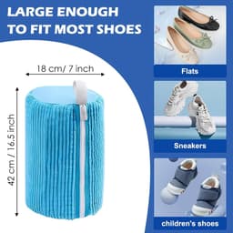 SnelShoppen - 2 Stuks Schoenwaszakken, Ademend Chenille Schoenwaszak met Rits, Waszak voor Wasmachine en Droger, Perfect voor Schoonmaken van Schoenen — thumbnail 4