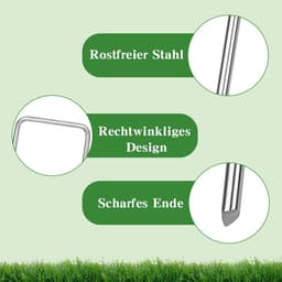 SnelShoppen - 20 x Stalen Grondankers, Roestvrij, 150 x 25 x 3 mm, Grondankers voor Tuin, Tent Haringen, Camping, Tuinbedekking, Stabiele Snail Fence, — thumbnail 5