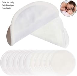 SnelShoppen - Herbruikbare Katoenen Borstvoeding Pads (10 Stuks) - Wasbare en Absorberende Borstvoedingspads met Waszak - Ø 12 cm - Milieuvriendelijk — thumbnail 3