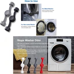 OLOEY Magnetische deurstopper voor wasmachine met voorlader- 360° verstelbaar- compact (zwart) - Magnetische voet- geschikt voor wasmachine-vaatwasser-magnetron- 360° verstelbare arm- compact (11,5 cm)- voorkomt geuren en vocht — thumbnail 5