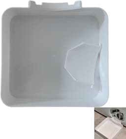 Afvoerbak voor wasmachine - Wasbak voor wasmachine - Wasmachineaccessoires - Universele afvoerbak voor wasmachines met voorlader - Geschikt voor huizen, wasruimtes, kelders en appartementen - Wit - 17,8*17,8*4,5 cm — thumbnail 1
