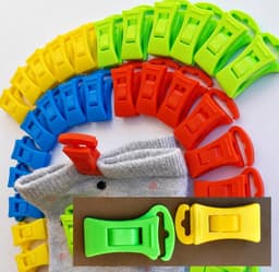 SnelShoppen - 36 Sok Clips voor Wasmachine en Droger met Hanghaak, Perfect voor het Makkelijk Sorteren van Kousen, Geen Verlies of Koppeling, Ideaal v — thumbnail 1