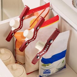 Voedselzak Clips - Keuken Organizer - Vers Houden - Met Schenktuit - 13.7 cm - Rood — thumbnail 4