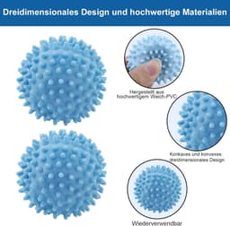 7 stuks drogerballen - wasballen voor donsjacks - wasbal voor wasmachine - herbruikbare drogerbal - drogerbal voor thuiskleding - reiniging - blauw — thumbnail 5
