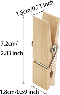 Thijox - 12 Stuks Grote Houten Wasknijpers 7,2 cm - Stevige en Zware Klemmen voor Was, Knutselen, en Decoratie - Natuurlijk Hout - Perfect voor Tuin, — thumbnail 5