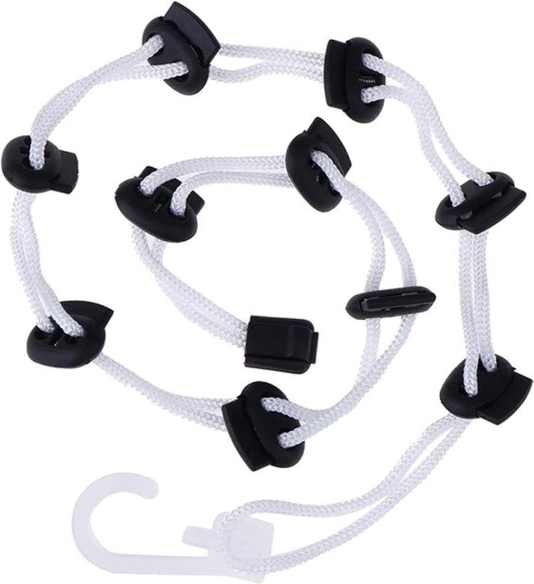 *** Sokken Waslijn – Sokken Organizer – Sokken in de Was – Waskoord Kinderen– Sokken bijeen houden – Sokken Wassen – Koord – Wit – 10 paar sokken - van Heble® *** — afbeelding 1