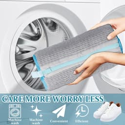 2-pack Schoenwaszakken voor Wasmachine, 360° Reinigingsnet voor Schoenen met Rits en Rem, Wasnet voor Sneakers, Schoenenzak voor Wasmachine en Droger, Herbruikbaar — thumbnail 3