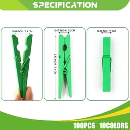Wasknijpers, mini, kleurrijk, kleine knijpers voor foto's, collages, ansichtkaarten ophangen (7,1 cm) — thumbnail 3