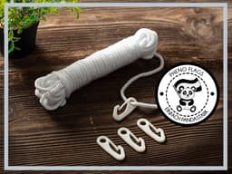 SnelShoppen - PHENO FLAGS 15 m Fahnenseil voor Fahnenmast met Haakjes - Duurzaam Vlaggenkoord voor Buitengebruik - Weerbestendig en Stevig — thumbnail 2