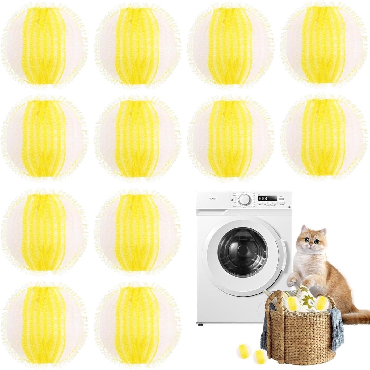 SnelShoppen - Dierenharen Verwijder Ballen voor Wasmachine en Drogen, Herbruikbare Lintballen voor Huisdieren, Ideaal voor Honden- en Kattenhaar, 1 St — afbeelding 1