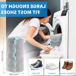 Schoenwaszakken - Set van 2, Waszak voor de Wasmachine, Anti-Deformatie, Geschikt voor Sneakers en Sportschoenen, Grijs — thumbnail 5