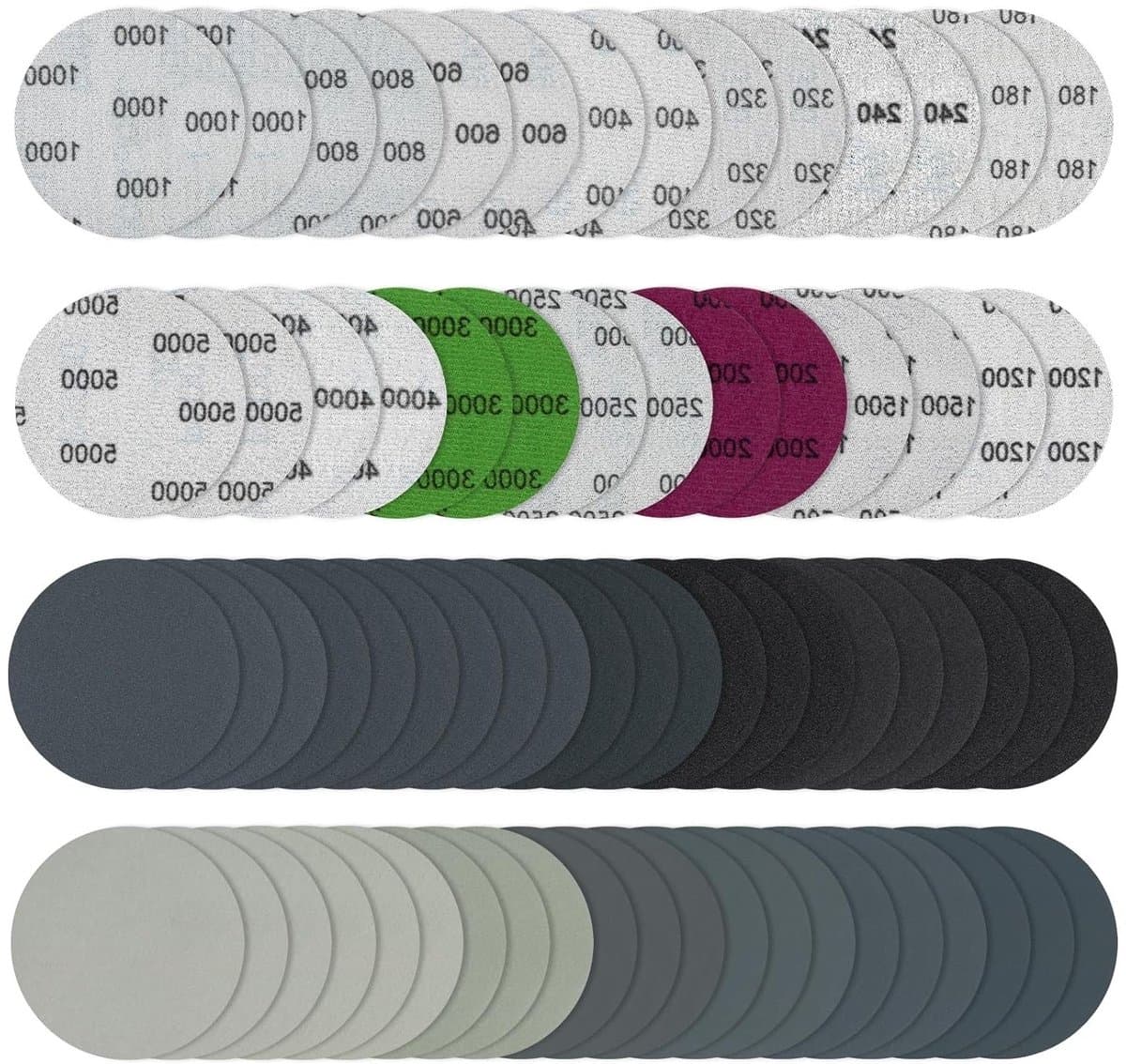 Sanding discs 75mm zelfklevend, 70 stuks met verschillende korrelgroottes voor droog en nat schuren, ideaal voor graveren en afwerken — afbeelding 1